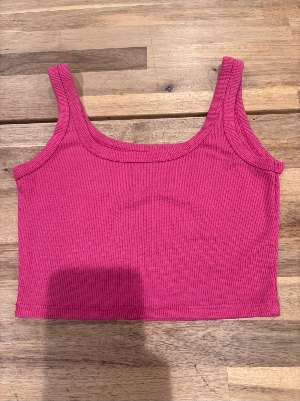 Women's Ribbed Crop Tank Top - Hot Pink - SZ S.